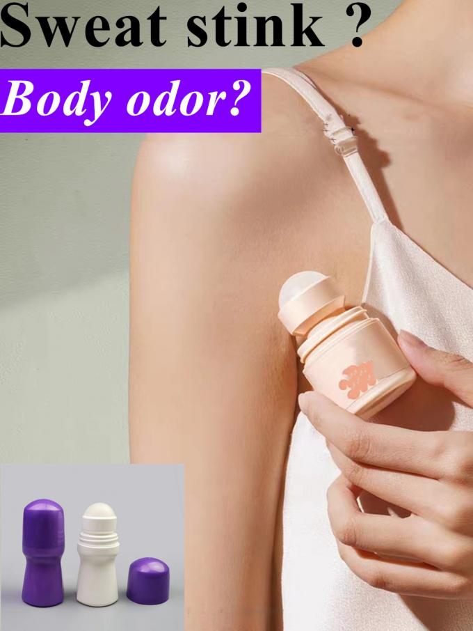 50ml HDPE Plastic Roll on Deodorant Bottle Roller Women Fragrant Body Bottle Child Kids Antiperspirant Bottle