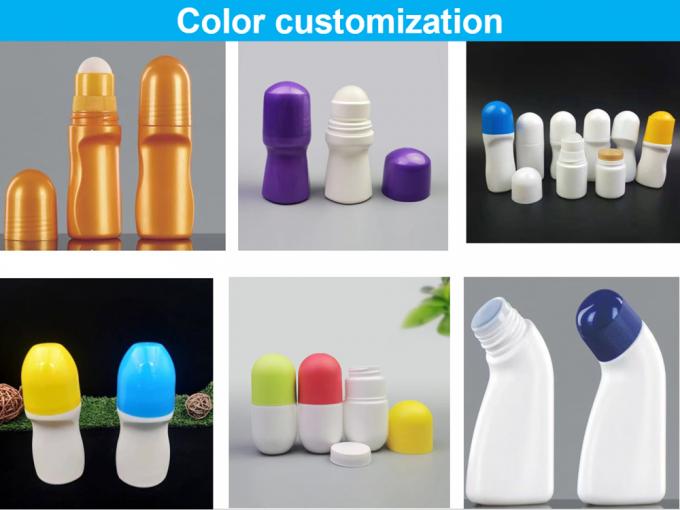 Free Sample 30ml 50ml 60ml Cosmetic PE Plastic Deodorant Bottle Cosmetic Container Plastic Roll-on Bottles for Personal Care