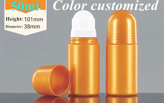PE 30ml 50ml 60ml 100ml plastic roll on empty cylindrical round roller bottle deodorant container with plastic roll on ball