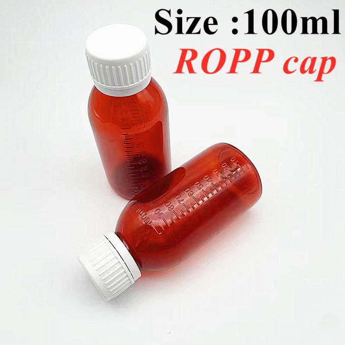 Wholesale Cheap 3oz 4oz 5oz Plastic Cough Syrup Bottle Amber Pet Plastic CRC Cap