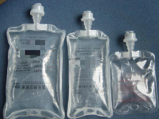 500ml 1000ml Sodium Chloride Infusion Bag Intravenous Single Port Non-PVC IV Fluid Bag with Euro Cap