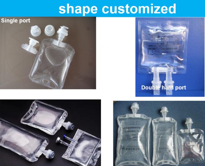500ml 1000ml Disposable Medical Double Hard Ports Non-PVC Sodium Chloride IV Infusion Bag