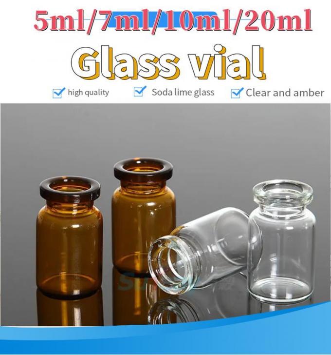 Wholesale Cheap Clear Amber Borosilicate Glass Tubular Glass Injection Vials for Vaccine with Aluminium Cap