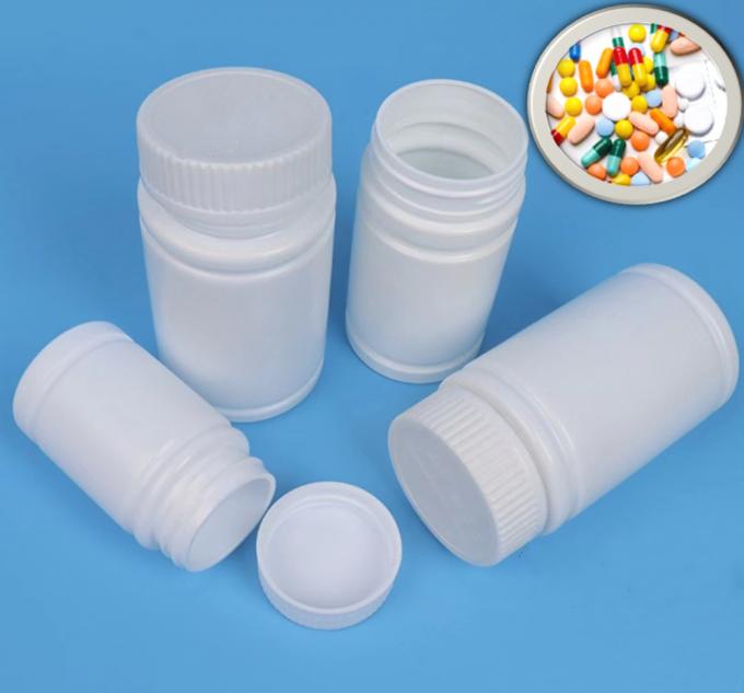 High Quality PE Medicine Pill Bottles White Capsule Round Shaped Bottle Tablet Supplement Medicine Bottle with Screw Cap Tamper Cap