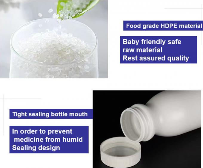 HDPE Empty White Solid Plastic Bottles Pill Capsule Vitamin Powder Packagage 100ml 150ml Medicine Bottle