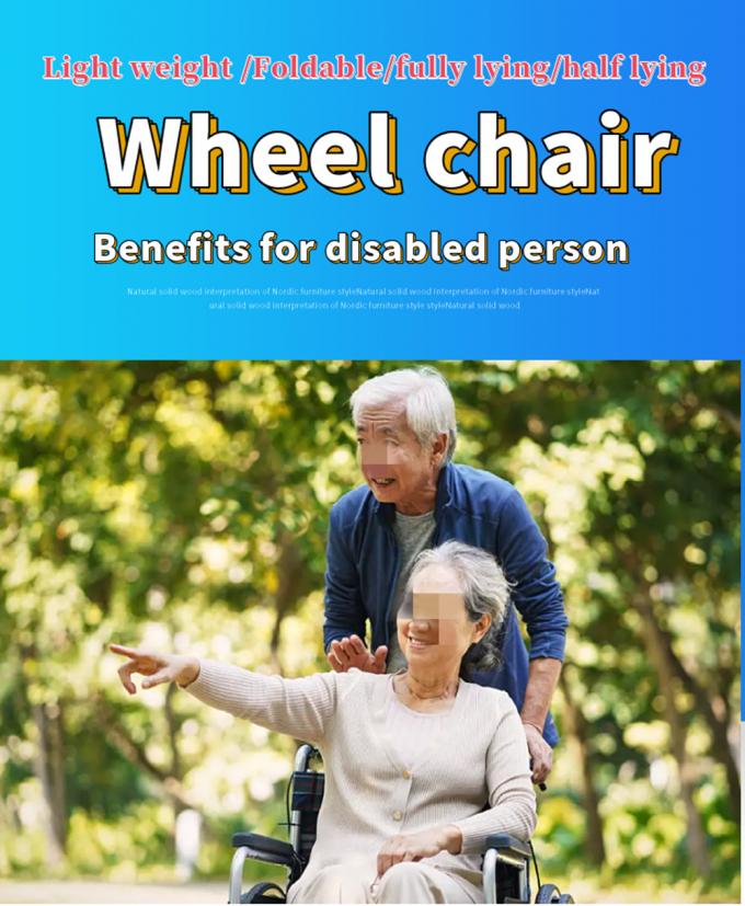 Lightweight Manual Wheelchair Adult Kids Patient Disabled Elderly Home Use Outdoor Foldable Wheelchair