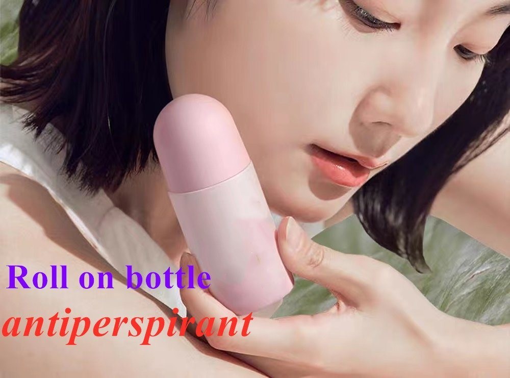 50ml Hắc Không HDPE nhựa cuộn bóng nhựa cuộn trên chất khử mùi Antiperspirant chai với nắp màu đen