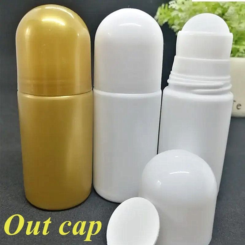 50ml rỗng tinh dầu mỹ phẩm nhựa HDPE chuối cuộn chất khử mùi màu trắng cuộn trên chai