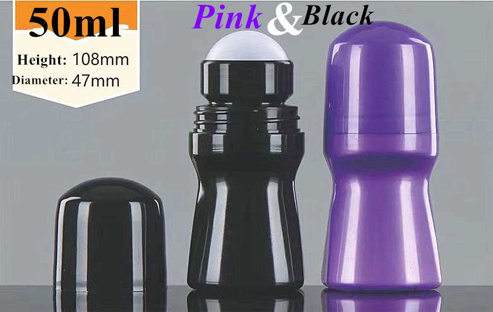 50ml HDPE ròng rỗng Nhựa cuộn trên chai khử mùi Nhựa cuộn trên chai chống mồ hôi