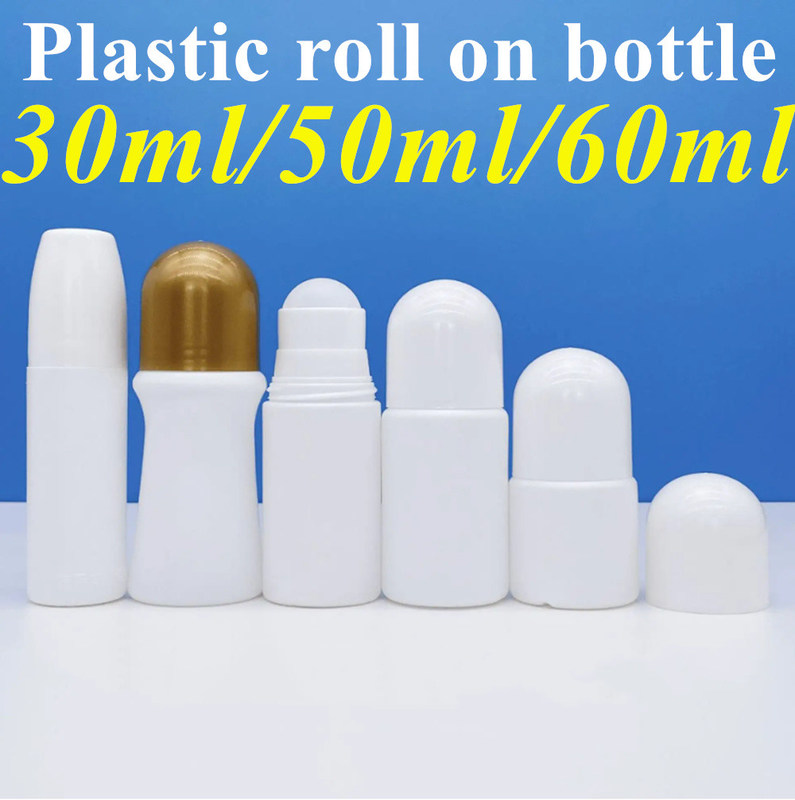 50ml HDPE ròng rỗng Nhựa cuộn trên chai khử mùi Nhựa cuộn trên chai chống mồ hôi