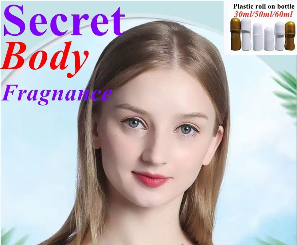 30ml 50ml 60ml Nhựa PE trắng chai khử mùi rỗng Cuộn có thể lấp đầy lại trên chai nước hoa Vàng cuộn trên chai