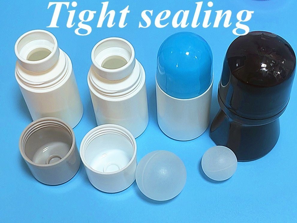 30ml 50ml 60ml Nhựa PE trắng chai khử mùi rỗng Cuộn có thể lấp đầy lại trên chai nước hoa Vàng cuộn trên chai