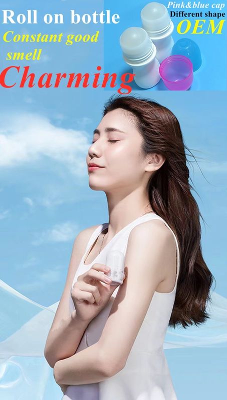 Summer Custom Latest Design 30 Ml 50 Ml 60 ml Nhập lại chất khử mùi HDPE màu trắng Nhựa cuộn trên chai
