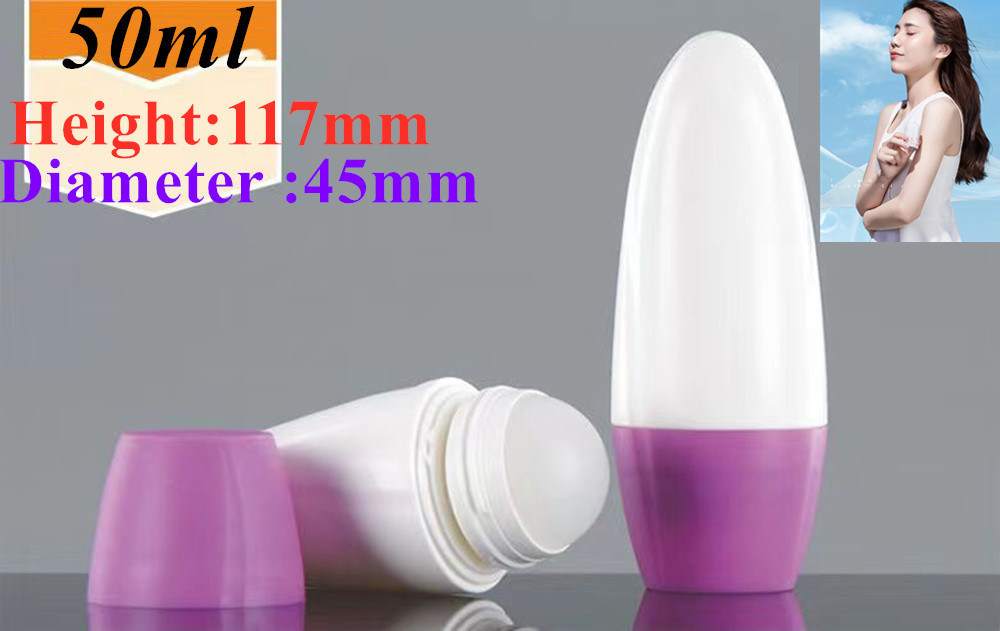 HDPE 30ml 50ml 60ml Nhựa cuộn trên chuối cuộn hình trụ vòng chai khử mùi bình chứa với quả bóng cuộn nhựa