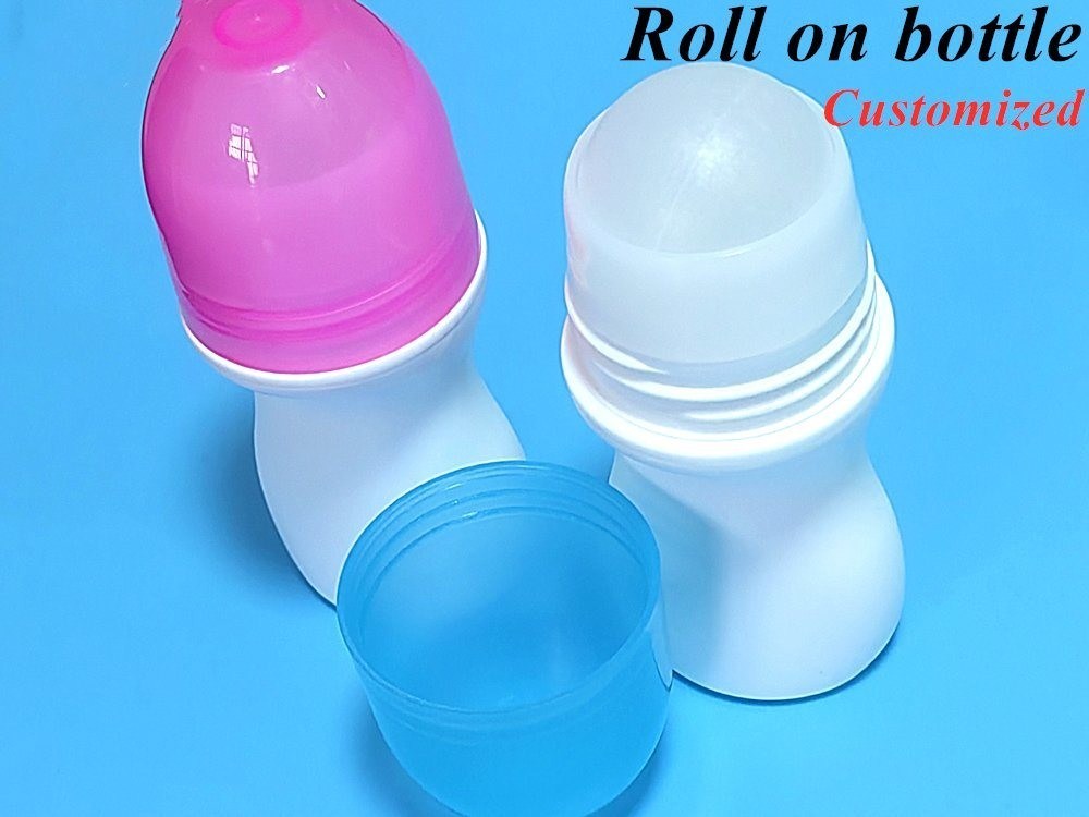 HDPE 30ml 50ml 60ml Nhựa cuộn trên chuối cuộn hình trụ vòng chai khử mùi bình chứa với quả bóng cuộn nhựa