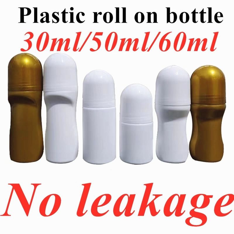 30ml 50ml 60ml White Plastic Roller Bottle HDPE Roll-on Deodorant Bottle Empty Refillable Portable Travel roll on bottle 30ml 50ml 60ml Biếng nhựa màu trắng cuộn trên chai