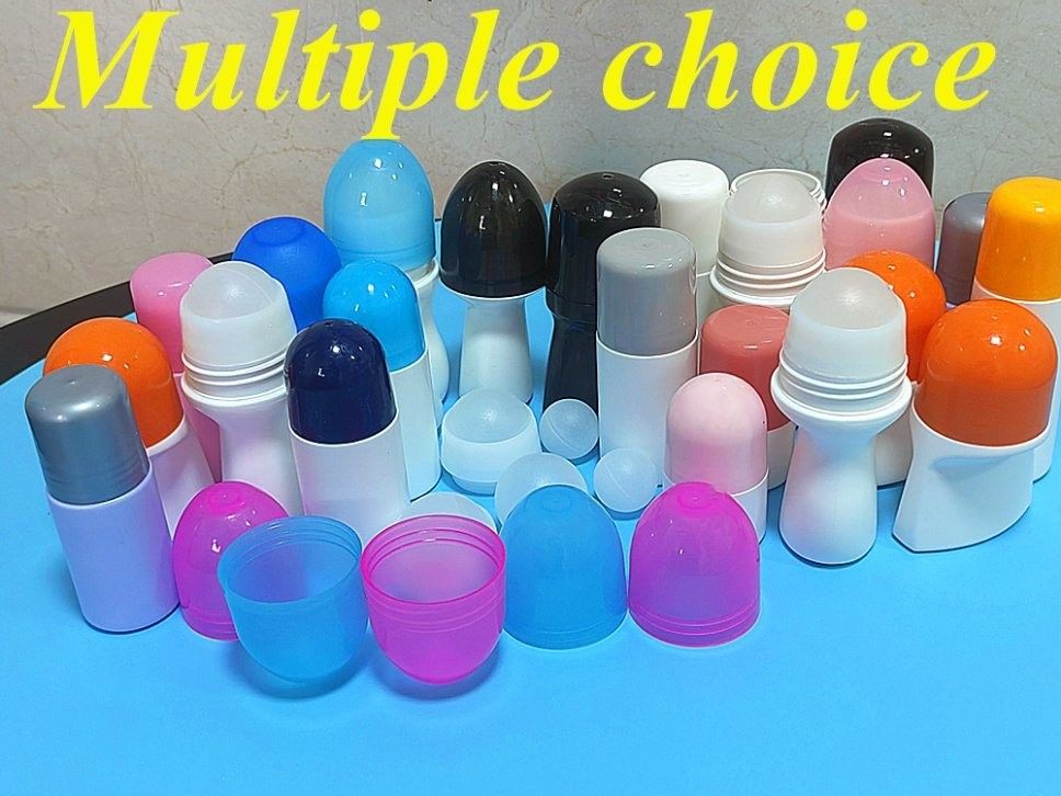 HDPE 30ml 50ml 60ml 100ml Nhựa cuộn trên trắng hình trụ vòng cuộn chai khử mùi thùng với cuộn trên quả bóng