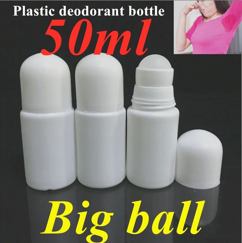 HDPE 30ml 50ml 60ml 100ml Nhựa cuộn trên trắng hình trụ vòng cuộn chai khử mùi thùng với cuộn trên quả bóng