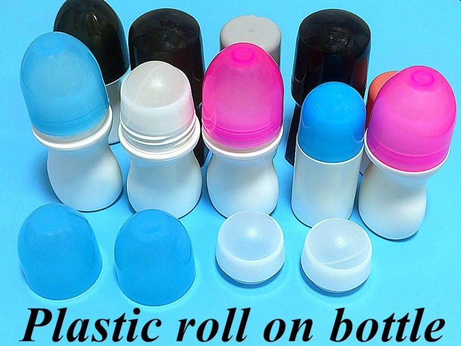 HDPE 30ml 50ml 60ml 100ml Nhựa cuộn trên trắng hình trụ vòng cuộn chai khử mùi thùng với cuộn trên quả bóng