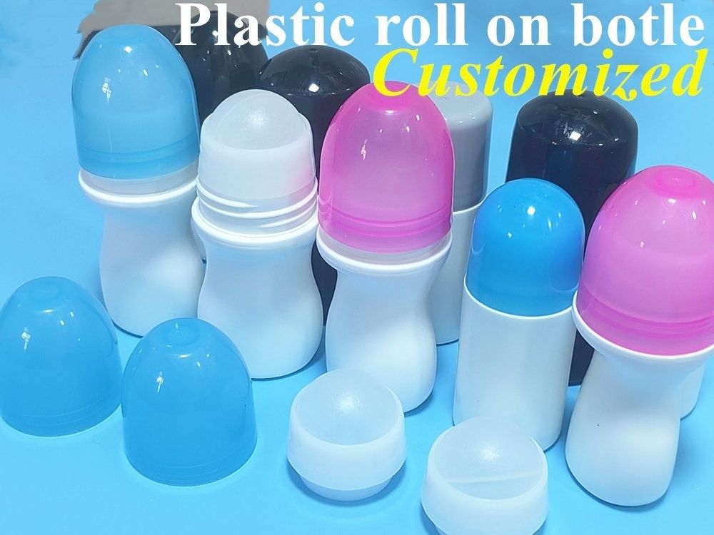 30ml 50ml kem chống nắng HDPE chăm sóc cơ thể dầu thiết yếu rỗng chai khử mùi nhựa với quả bóng cuộn để body odor