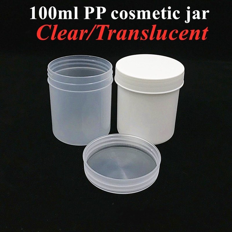 150g 250g 500g PP kem mỹ phẩm bình trắng đen xanh nhựa kem mỹ phẩm bình cơ thể Scrub trống mặt kem bình