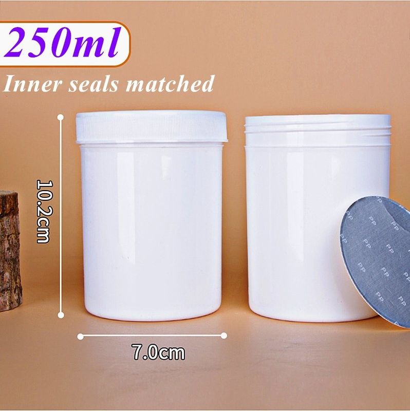 12oz 16oz 6oz 8oz 150ml 250g 500g Trắng Hạch Đen Đen Đỏ Xanh Vàng Vòng Hộp nhựa PP rộng miệng bình thuốc mỡ mỹ phẩm