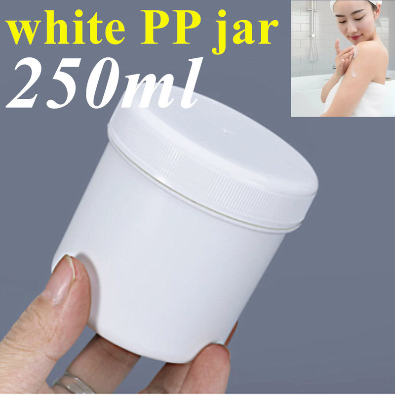 250g 500g rỗng bình nhựa trắng kem chứa cho bao bì mỹ phẩm vòng bình nhựa kem PP thuốc mỡ bình nhựa