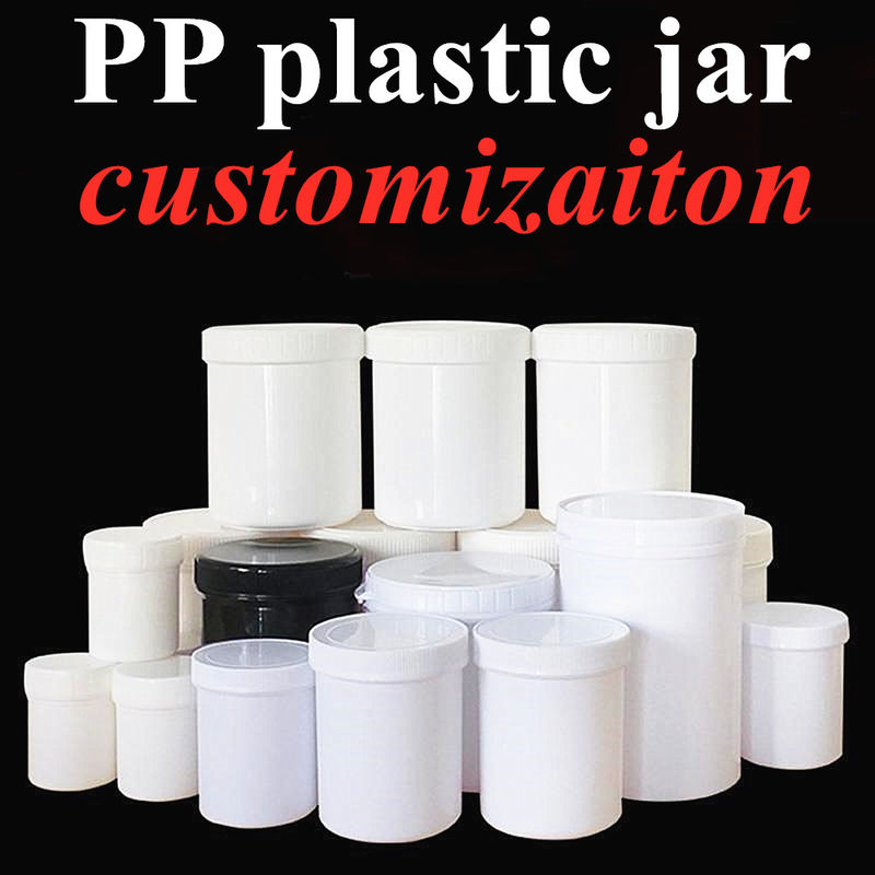 250ml 8oz 500ml 950ml 1000ml PP nhựa mỹ phẩm Hạch xuyên suốt Bạch Pot nhựa thuốc mỡ Cream Jar với nắp vít