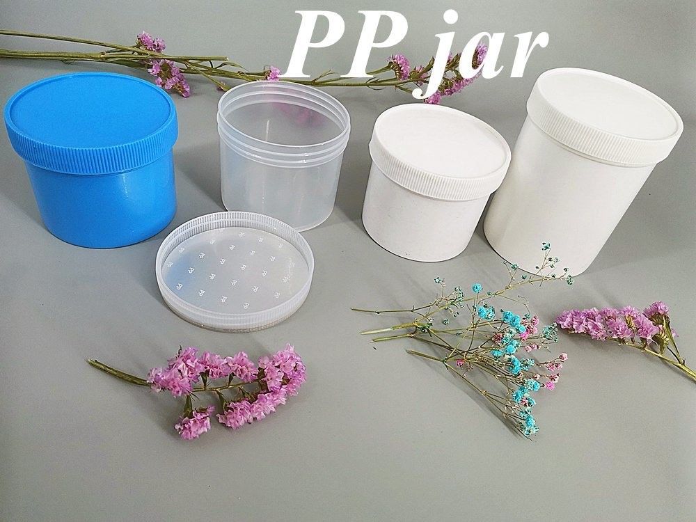 150g 250g 500g Màu trắng Hình minh bạch Đen Đỏ Xanh Vòng rộng miệng PP mỹ phẩm độc đáo sang trọng