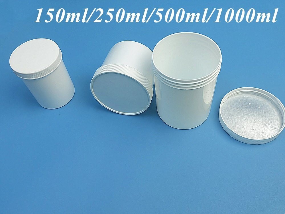 Eco Friendly Đen trắng PP bình mỹ phẩm 250g 500g 1000g Plastic Cream Jar bình mỹ phẩm