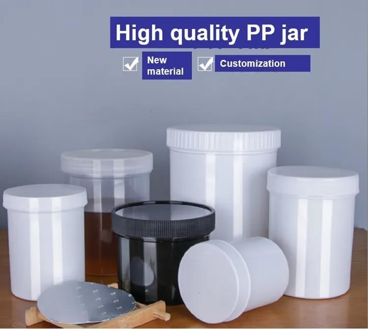 SGS 100ml 250ml 500ml 1000ml PP Cosmetic Jar Cosmetic Sample Container bình mỡ với nắp vít