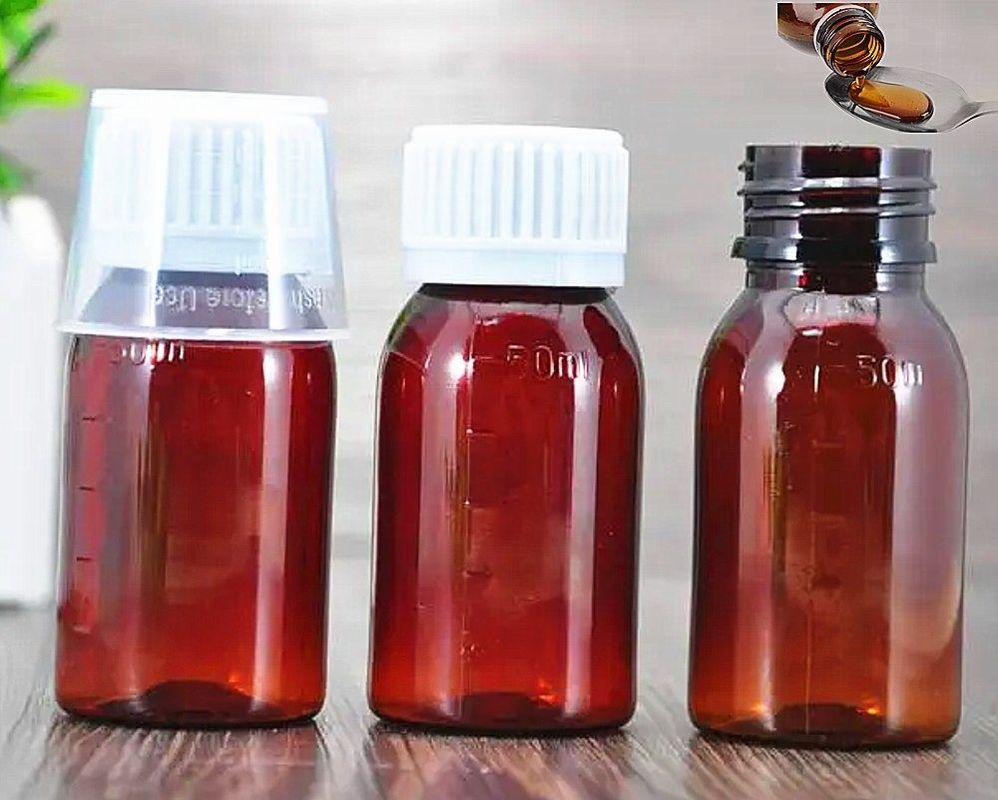 100ml 120ml 150ml Đồ chứa nhiều vật nuôi Đỏ Nước ép ho chai Thuốc uống lỏng màu nâu chai nhựa