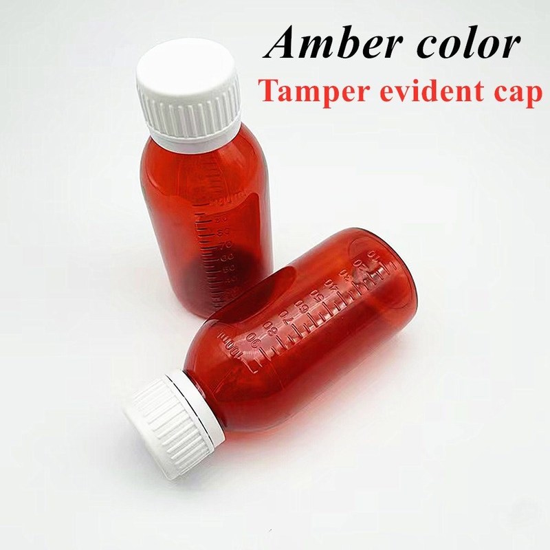 3oz 4oz 5oz Container thuốc thú cưng Amber Round Pharmaceutical Medicin Oral Liquid Syrup Bottle