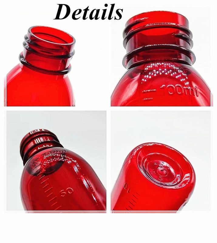 100ml 120ml chai thuốc ho uống chất lỏng chai nhựa PET rỗng tròn syrup Amber chai nhựa