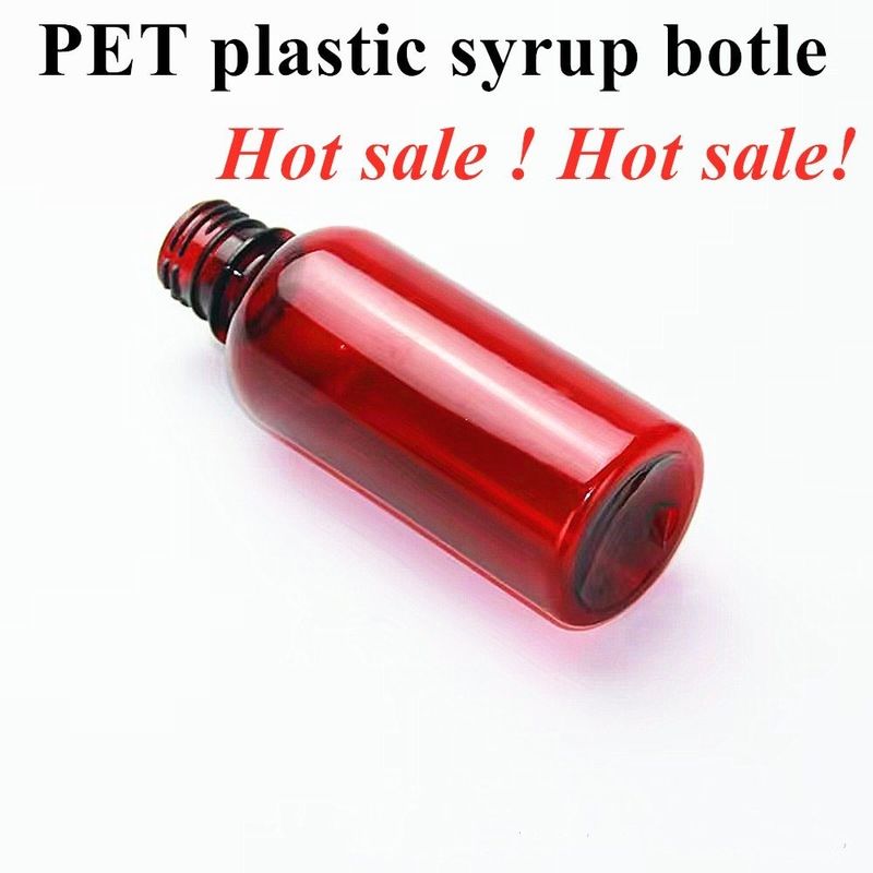 100ml 120ml chai thuốc ho uống chất lỏng chai nhựa PET rỗng tròn syrup Amber chai nhựa