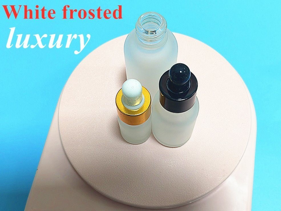 1oz 2oz 5ml 10ml 20ml 30ml 50ml 100ml White Frosted Black Glass Dropper Bottle cho Esse