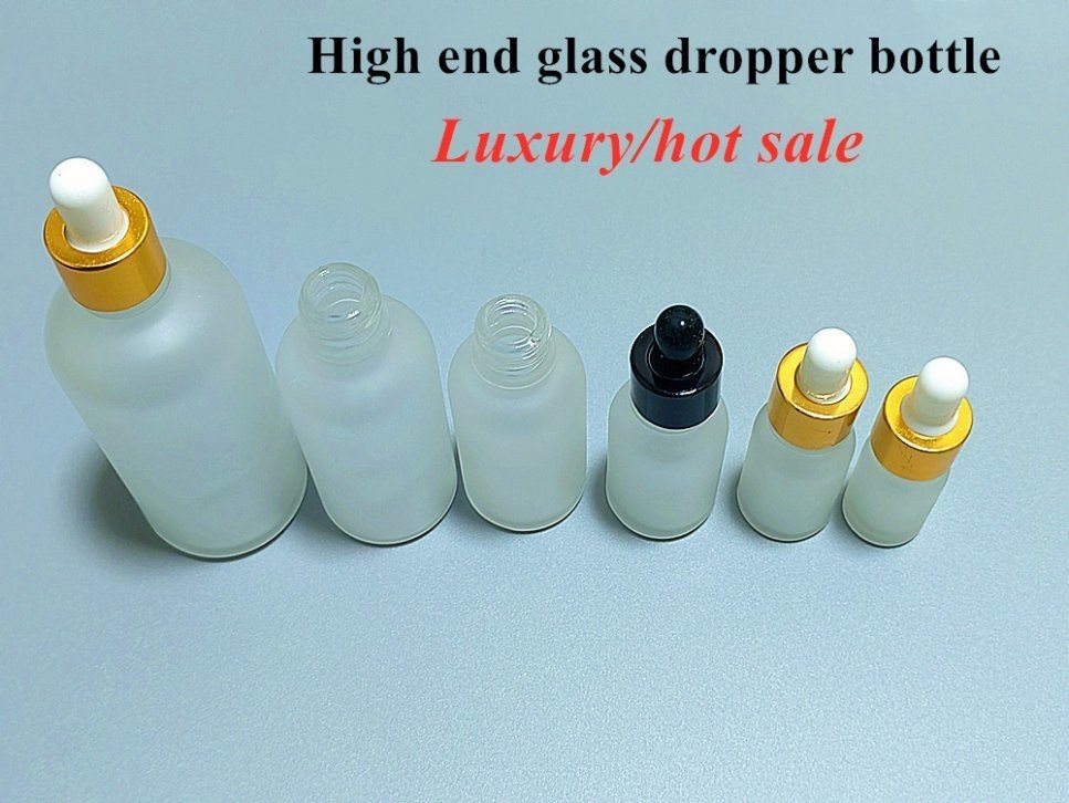 10ml 20ml 30ml 50ml 100ml Xương kính đệm chai dầu thiết yếu màu trắng đá giọt nhỏ giọt để chăm sóc da huyết thanh