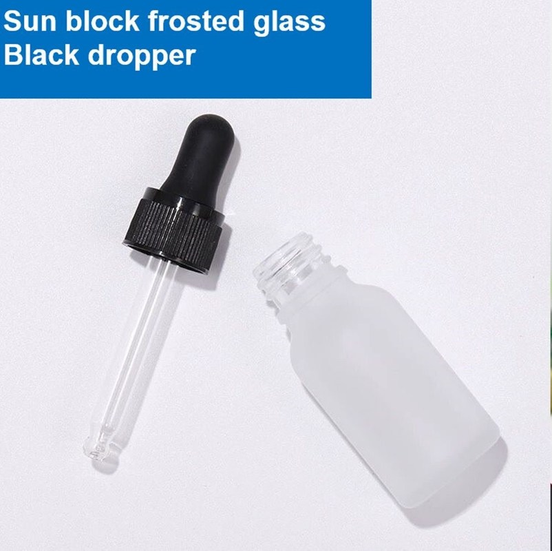 Luxury 1oz 2oz 10ml 15ml 20ml 30ml 50ml Serum chăm sóc da tròn rỗng tinh dầu thiết yếu mắt màu trắng đá kính chai nhỏ giọt