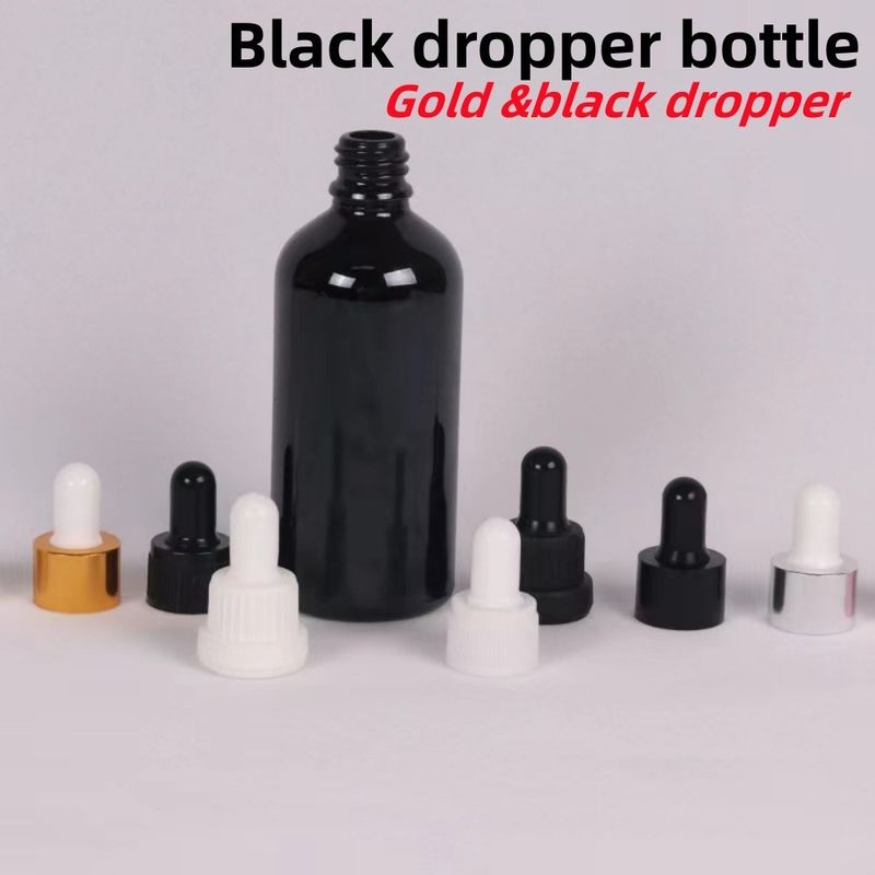 10ml 20ml 30ml 50ml Black Glass Dropper chai chai dầu thiết yếu chai thủy tinh chai thủy tinh với chống trẻ em Dropper