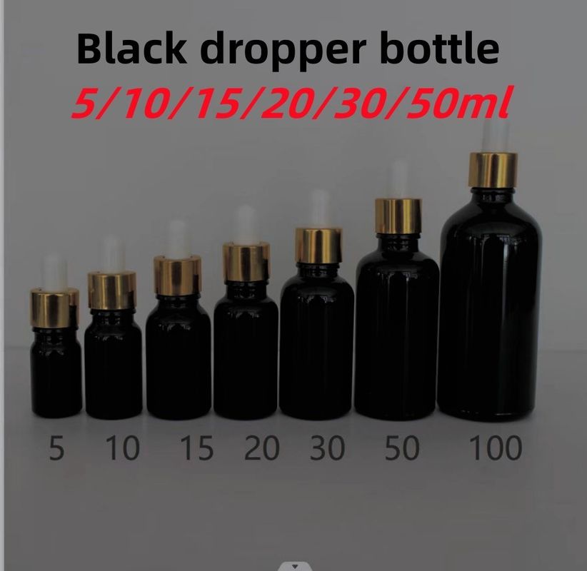 10ml 20ml 30ml 50ml Black Glass Dropper chai chai dầu thiết yếu chai thủy tinh chai thủy tinh với chống trẻ em Dropper