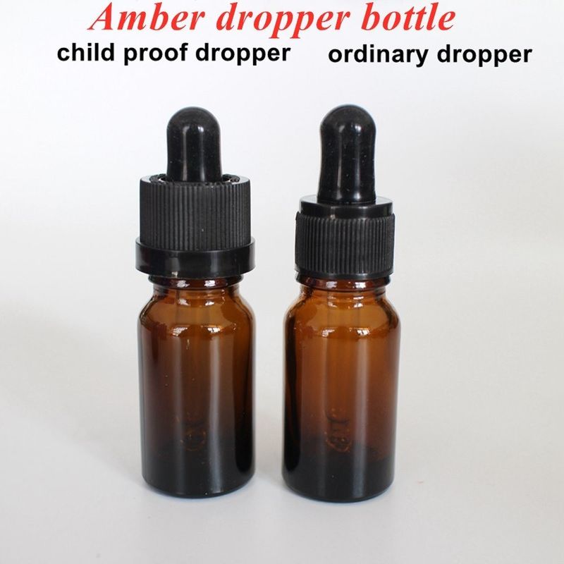 30ml 50ml Rỗng Vòng Amber Du lịch Xơm chăm sóc da di động Dầu thiết yếu chai nhỏ giọt thủy tinh với nhỏ giọt chống trẻ em