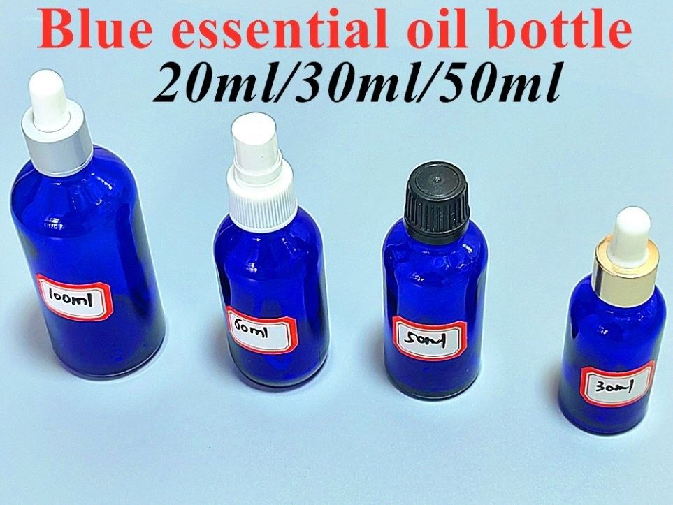 20ml 30ml tinh dầu huyết thanh chăm sóc da hộp kem Cobal Blue Glass Dropper Bottle with Dropper
