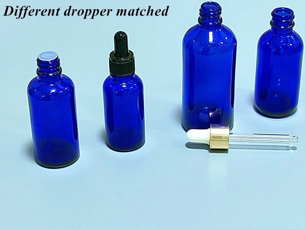 20ml 30ml tinh dầu huyết thanh chăm sóc da hộp kem Cobal Blue Glass Dropper Bottle with Dropper