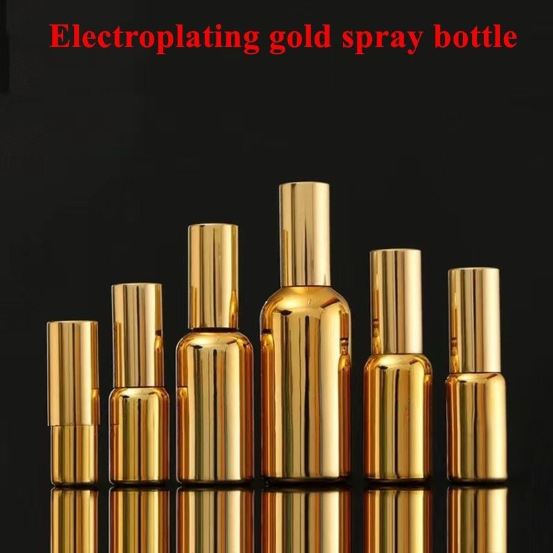30ml 50ml điện mạ vàng bạc thủy tinh Spray mỹ phẩm chai vàng mỹ phẩm chai tinh dầu