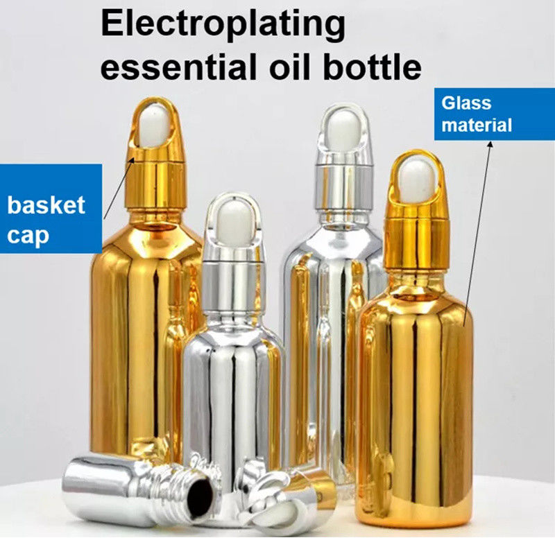 10ml 20ml 30ml 50ml vàng điện áp chai dầu thiết yếu vàng nhỏ chai mỹ phẩm thủy tinh nhỏ giọt