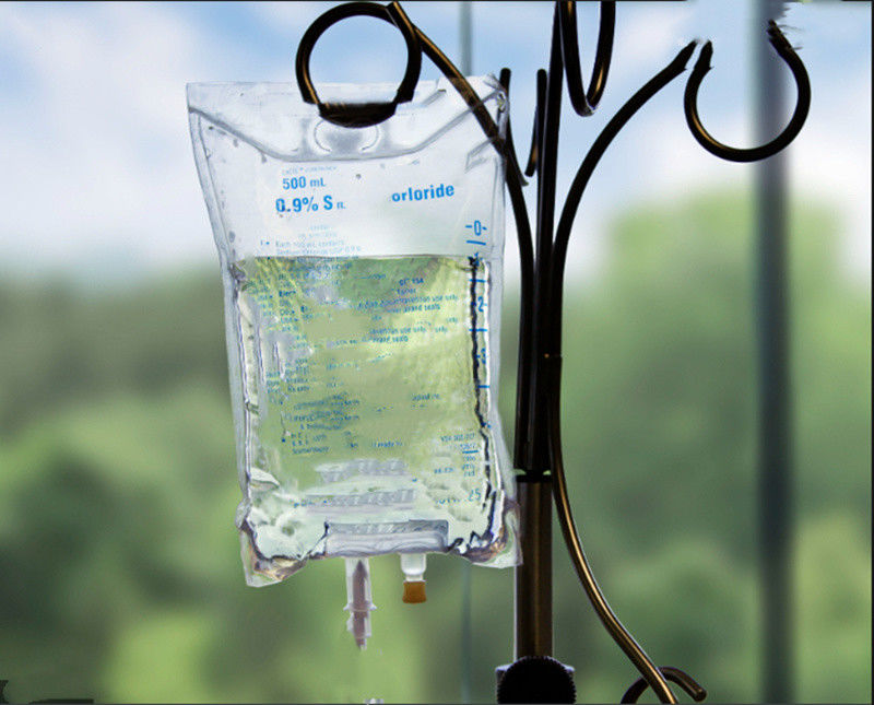 100ml 250ml 500ml Cổng đơn Cổng đôi PVC y tế Túi tiêm truyền IV rỗng có nút chặn Túi chất lỏng PVC iv