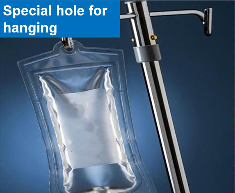 500ml túi IV dung dịch y tế túi tiêm ống kép không DEHP túi IV rỗng cổng duy nhất với bướm xoắn