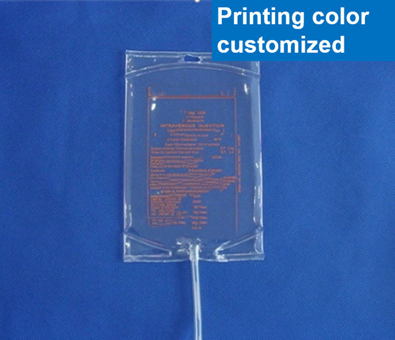 500ml túi IV dung dịch y tế túi tiêm ống kép không DEHP túi IV rỗng cổng duy nhất với bướm xoắn