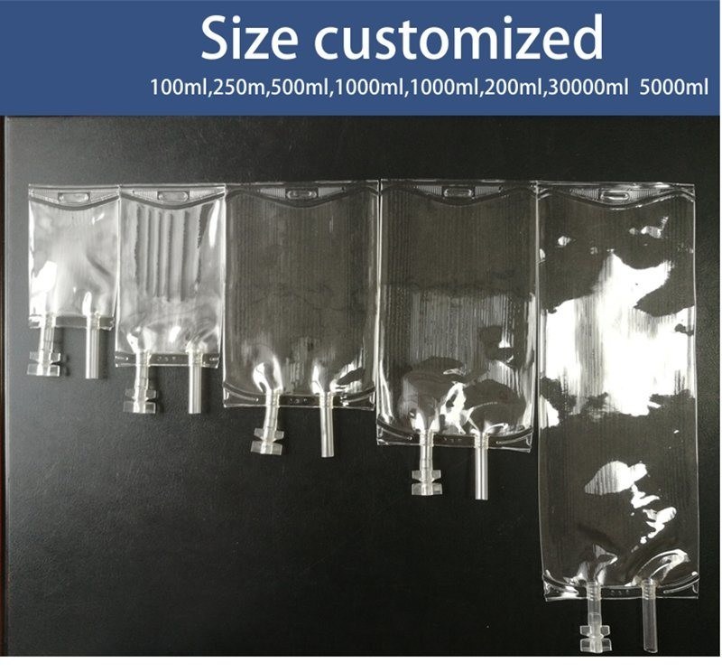 Thùng truyền máu y tế PVC dùng một lần 100ml 250ml 1000ml 2000ml Dehp miễn phí túi IV IV dung dịch lỏng túi