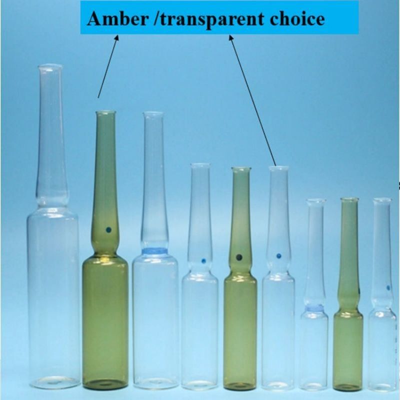 1ml5ml 10ml 20ml mỹ phẩm chăm sóc da dược phẩm thủy tinh Ampoule Màu Nhẫn Logo in Bấm hình B